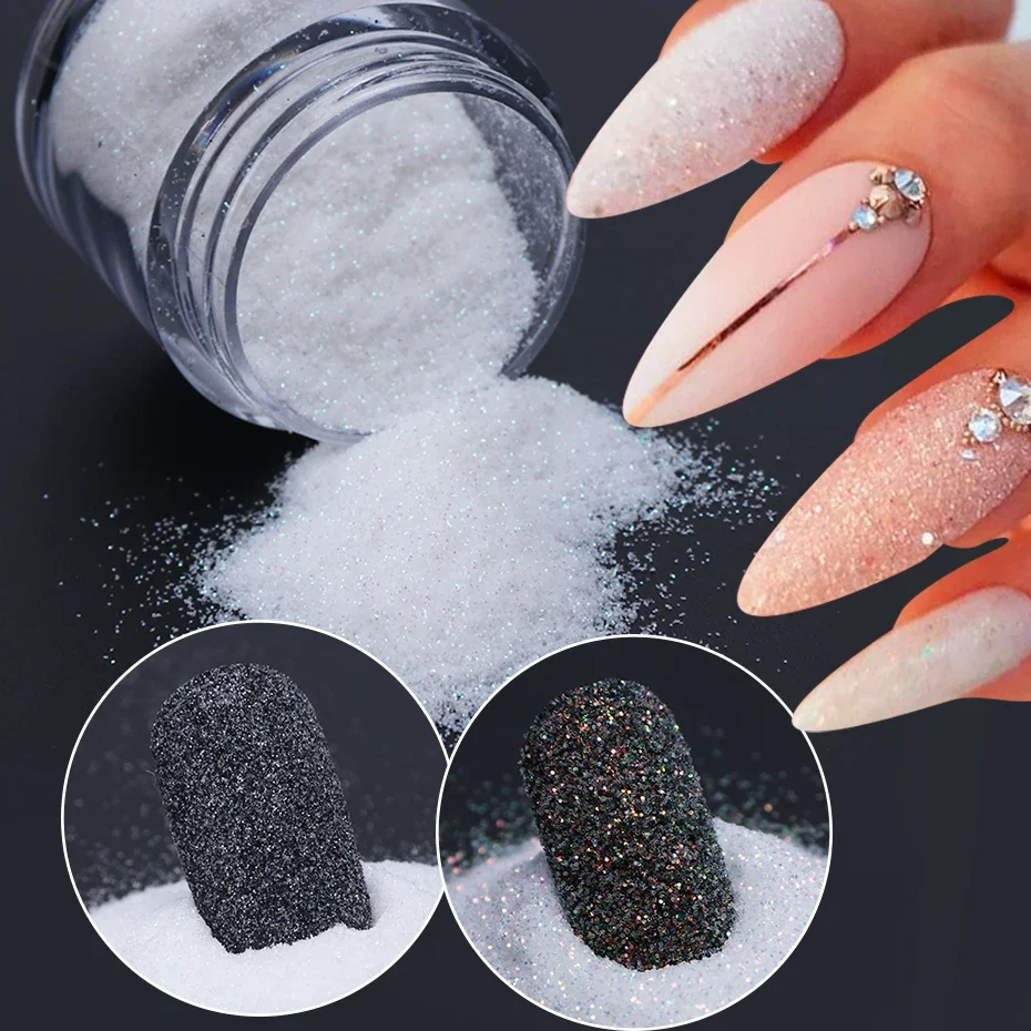 Black White Holographic Glitter For Nails Design Sugar Powder Iridescent  Snow Velvet Dipping Powder Pigment Decoration LYMN01-08 - AliExpress