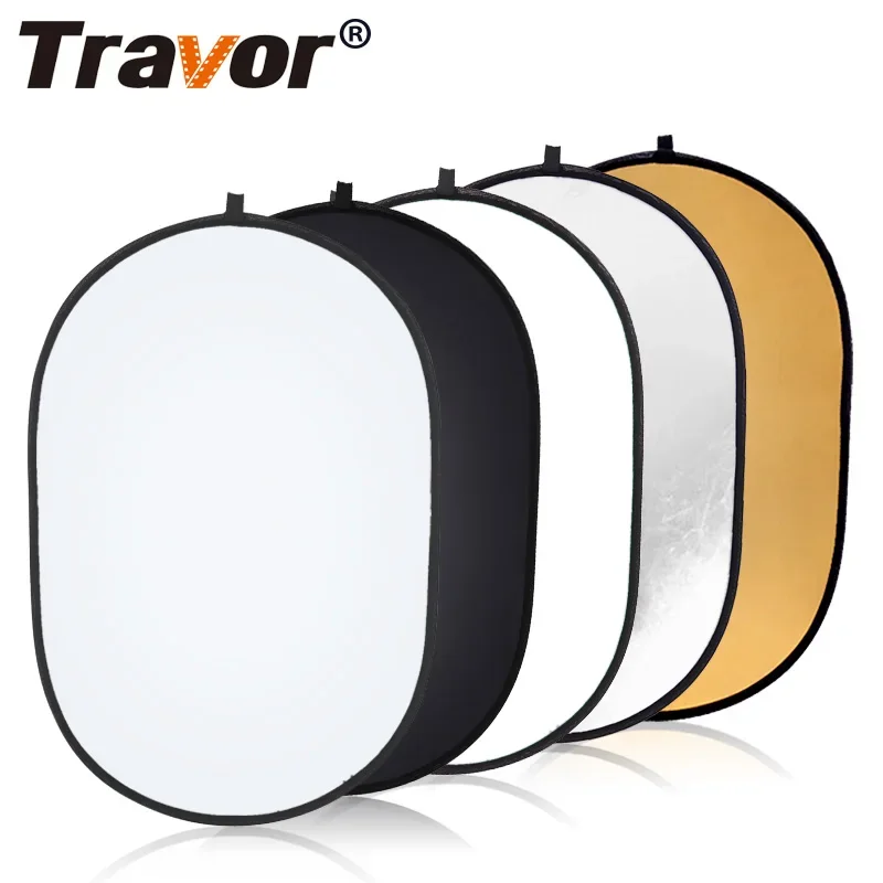 Travor 60x90cm Oval Reflector Portable Photography Studio Photo Collapsible Light Reflector for Outdoor Studio Reflector