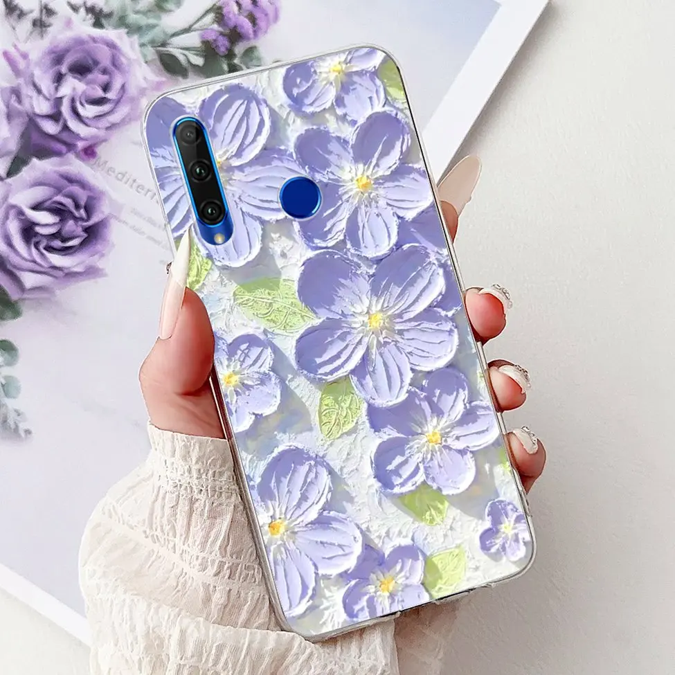 Cute Cartoon Cat Luxury Fashion Flowers Soft TPU Bumper Cover