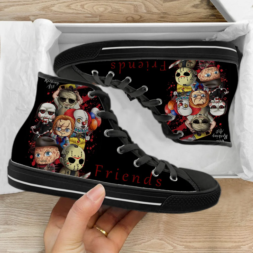 

INSTANTARTS Child's Play Movie Killer Print Shoes Flats Casual Canvas High Top Shoes Summer Walking zapatillas plataforma mujer