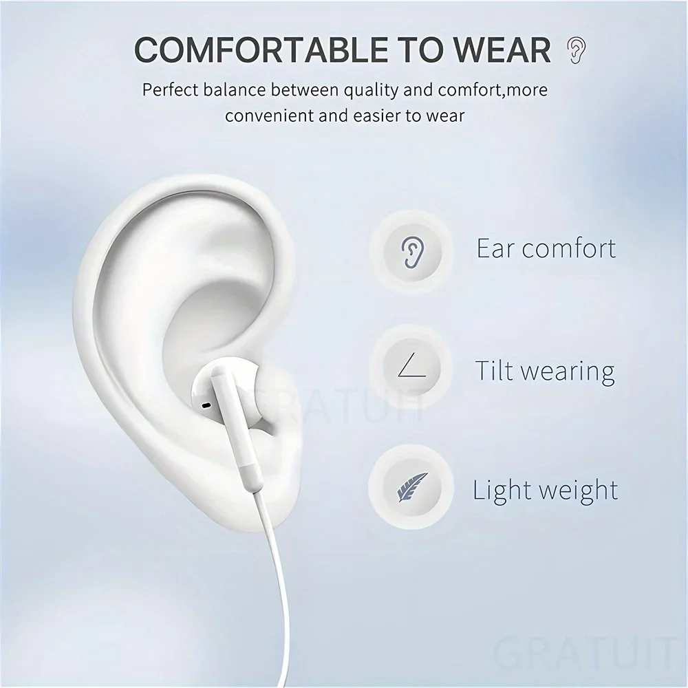 Wired Headphones With Microphone,  For IPhone, IPod, IPad, Lightweight Headphones With Volume Control 6.35mm Headphone Jack 6