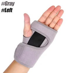 Ergonomic Wrist Brace with Metal Splint - Adjustable Support (Gray - Left)