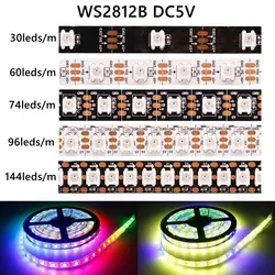 Smart RGB LED Strip Light - Individually Addressable, Multiple Brightness Options, Water - Resistant - 1m 96 IP30 (Black PCB)