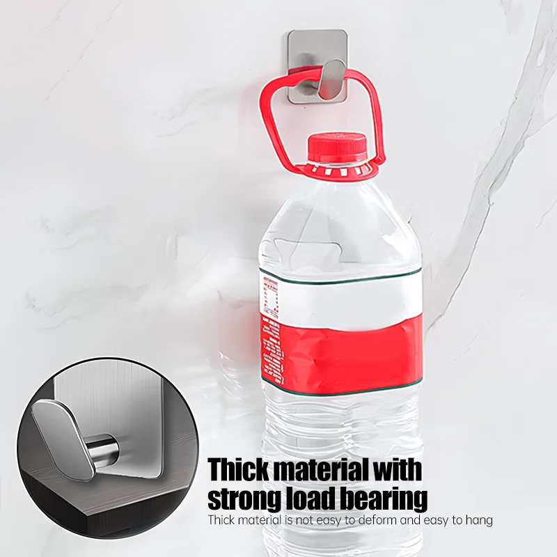 Waterproof Adhesive Wall Hook Stainless Steel Bathroom Hooks Towel holder Closet Hook Kitchen Hardware Multi-Purpose Hanger
