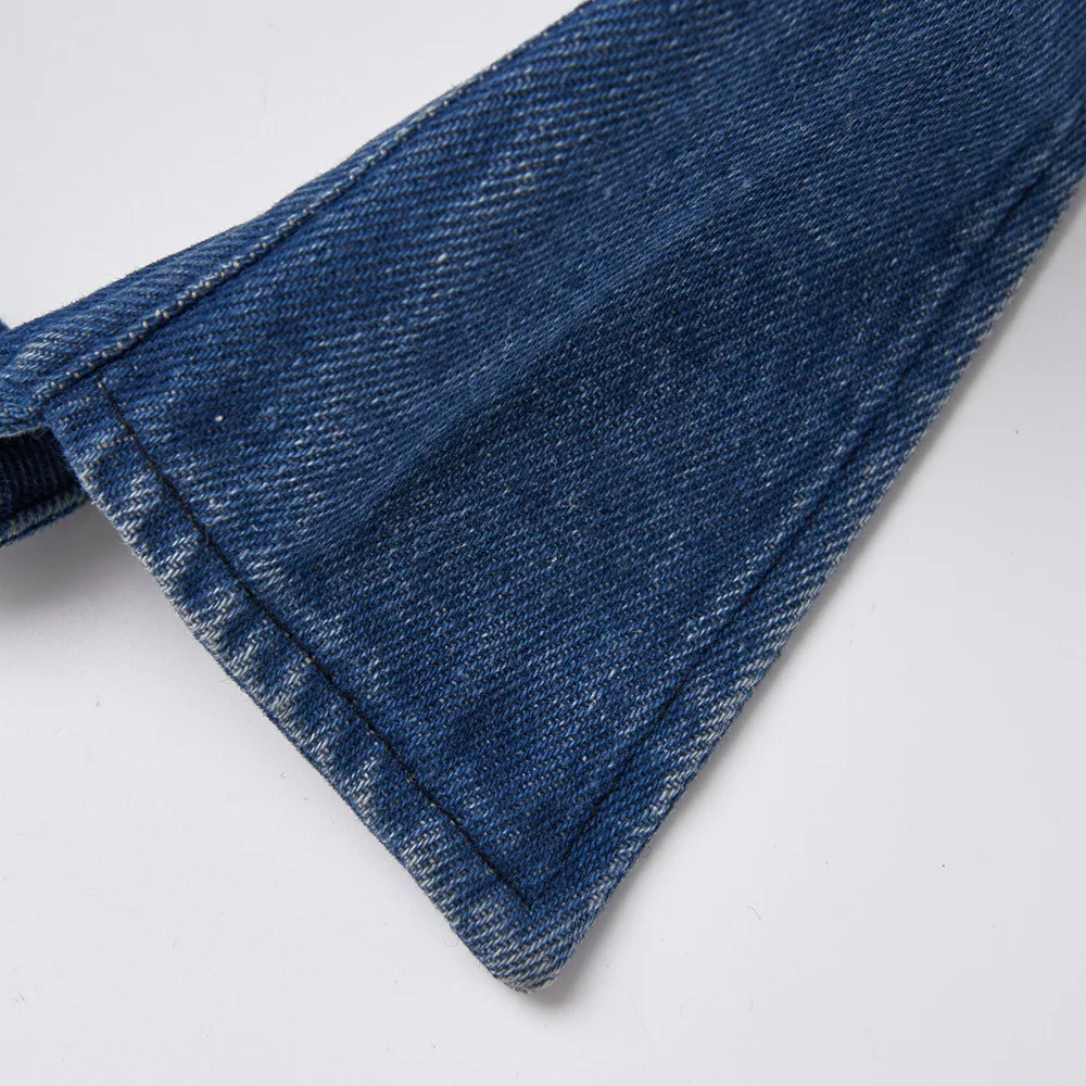 Retro Washed Denim Fake-Kragen, Unisex Spitze Abnehmbare Hemdkragen, Dekorativer Falscher Kragen-Set für Pullover – Detail 6