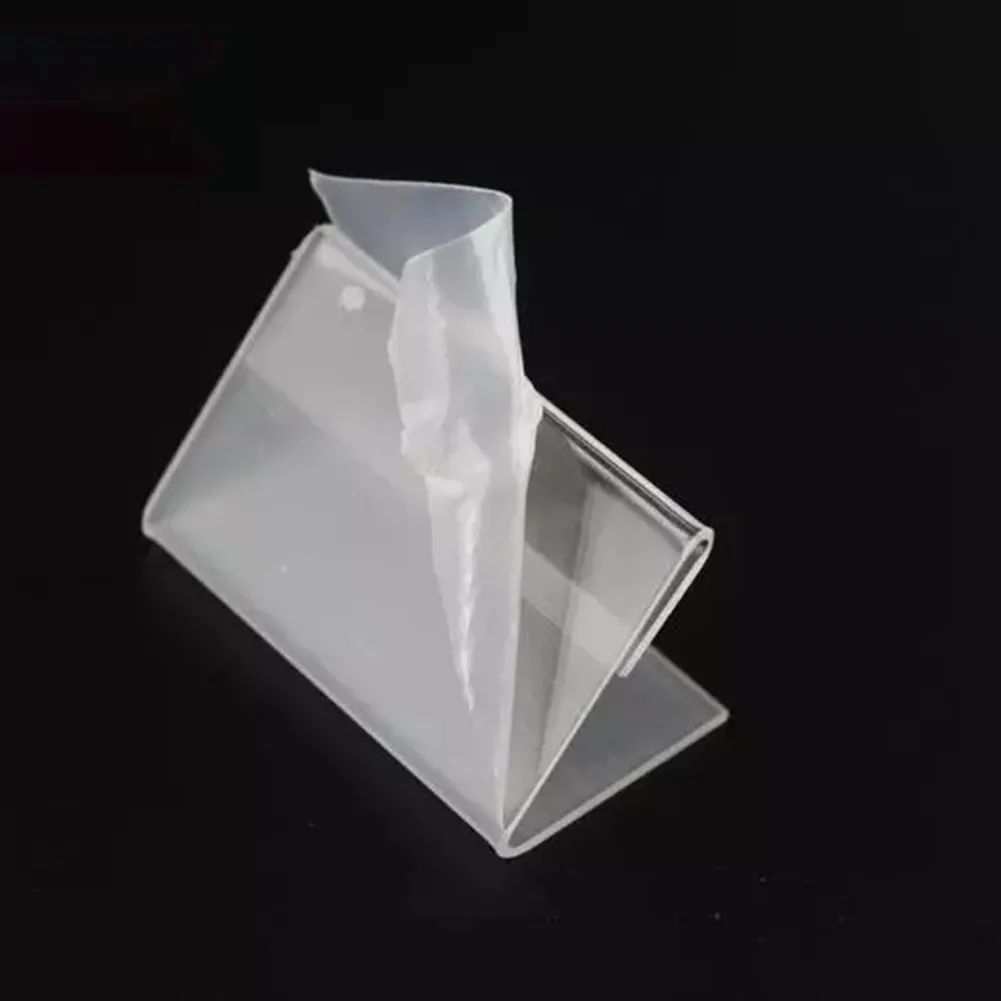 40pcs 2x4cm Acrylic Sign Display Stand Clear Price Tag Clip Sign Card Holder Stands Mini Label Racks Acrylic Card Display Holder