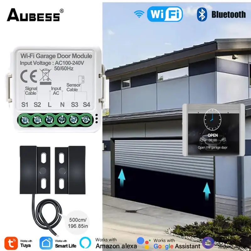 

Aubess WIFI Smart Garage Door Opener Controller Tuya Smart Home Switch Automation Module Works with Alexa Google Home Yandex