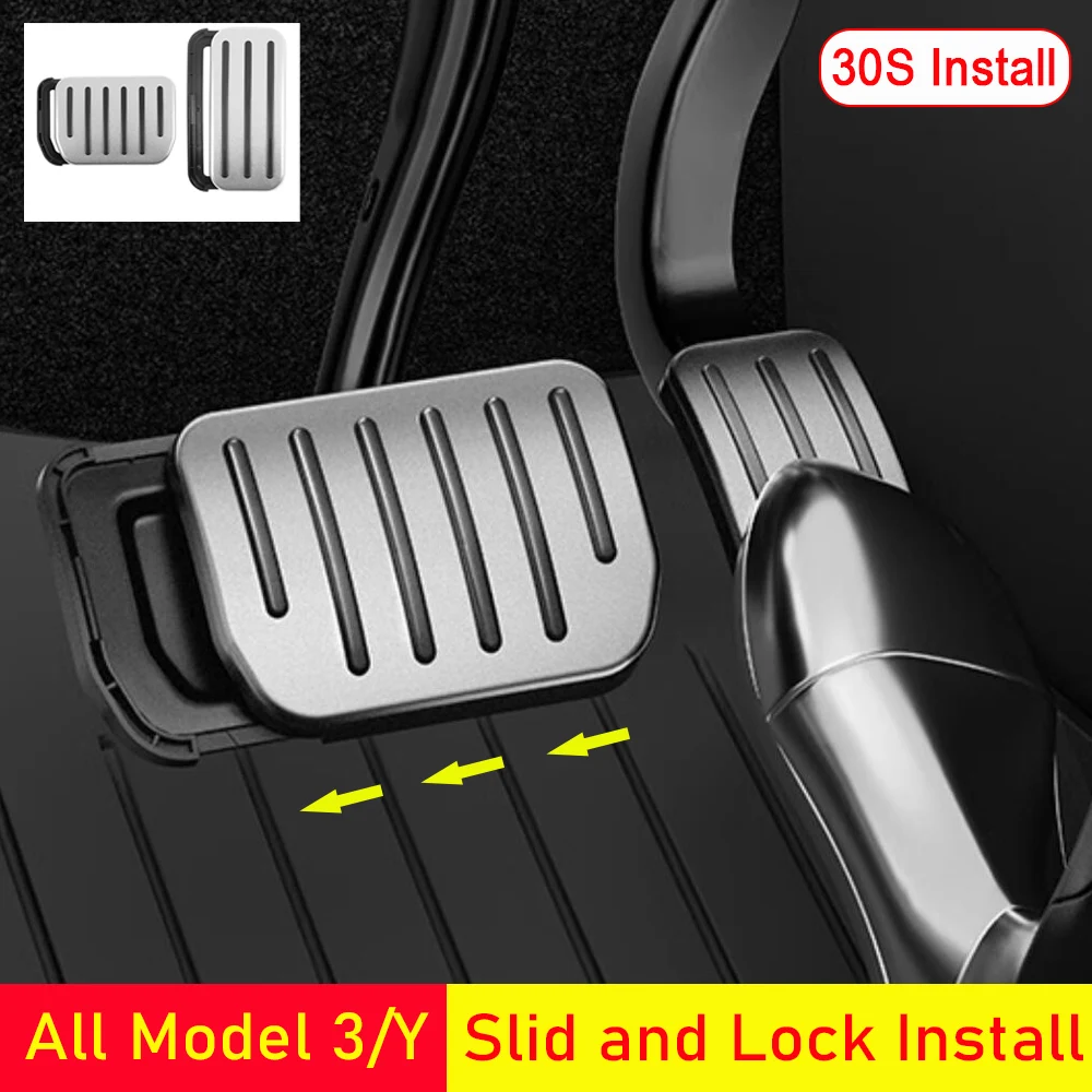 Accelerator Brake Pedal Anti Slip Foot Rest Cover Performance Trim For Tesla Model Y 2025 Launch Model 3 2025 Highland