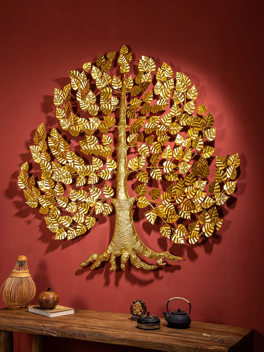 

Iron art Bodhi leaf wall decoration pendant Southeast Asia wealth tree creative porch background wall decoration hangi