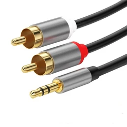 Premium 3.5mm to 2RCA Audio Adapter Cable - High - Quality Sound Splitter for Video Amplifier and Speaker Systems (1m)