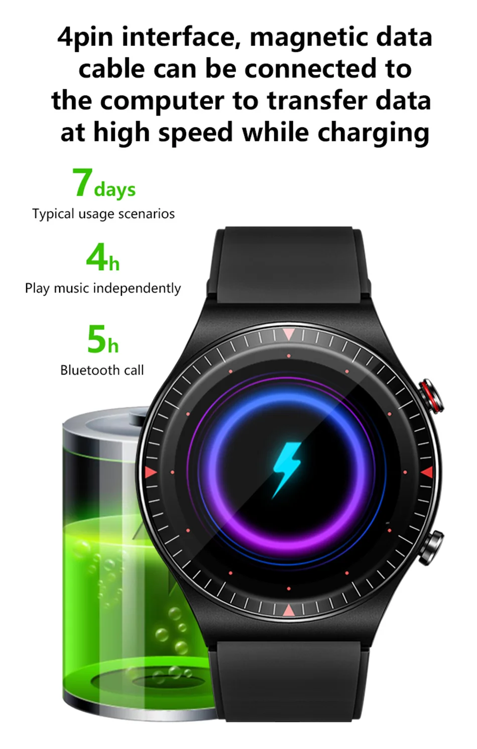 T7 Bluetooth Call Smart Watch Men Woman Sport Fitness Bracelet Tracker 4G Memory Card Music Player Smartwatch For Android Ios
