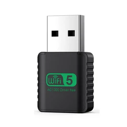 High - Speed Dual Band Wireless USB WiFi Adapter with USB 3.0 Connectivity (Black)