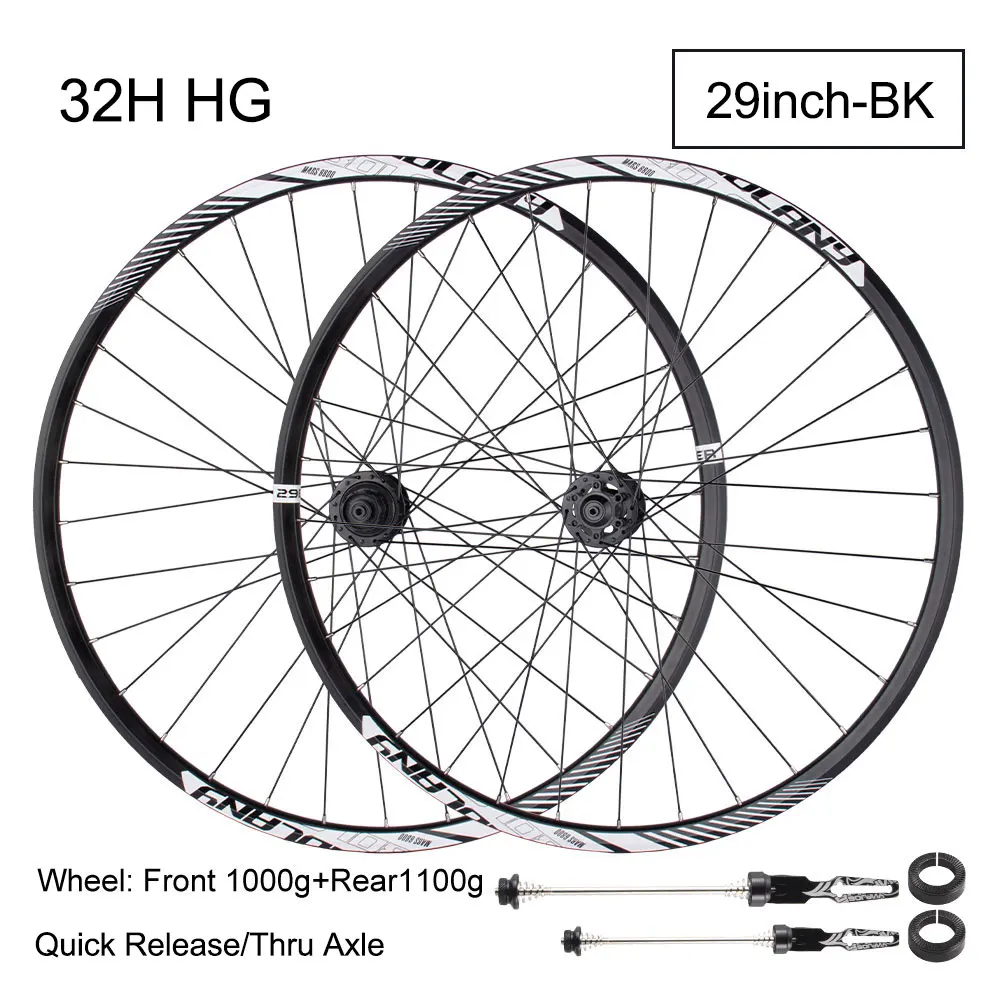 MTB Wheels 26/27.5/29in QR/Thru Axle Mountain Bike Wheelset