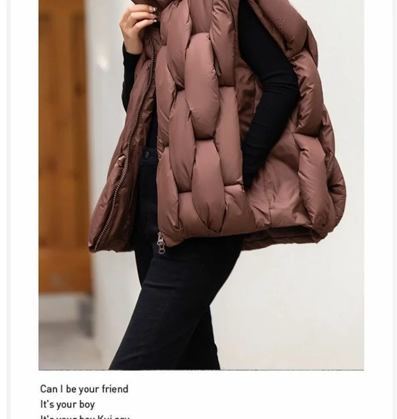 Women's Winter Down Cotton Vest Jacket 2025 Sleeveless Stand-up Collar Ladies Waistcoat Coat Fashion Casual Lady Outwear