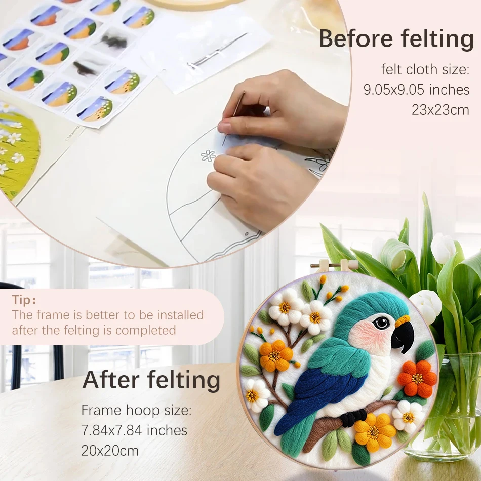 Colorful Animals DIY Wool Embroidery Kit