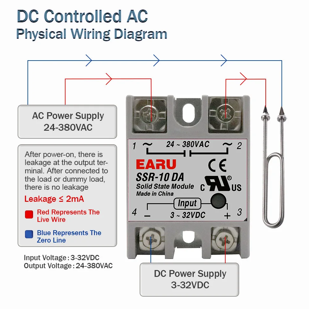 SSR-25DA SSR-40DA SSR-40AA SSR-40DD SSR 10A 25A 40A 60A 80A 100A DD DA AA półprzewodnikowy moduł przekaźnikowy do kontroli temperatura PID