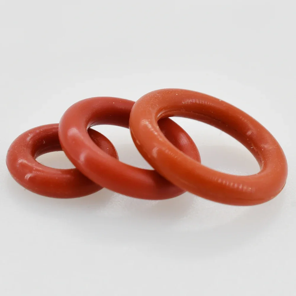 Red Silicone O-Ring Gaskets - Food Grade Waterproof Insulated Sealing Rings
