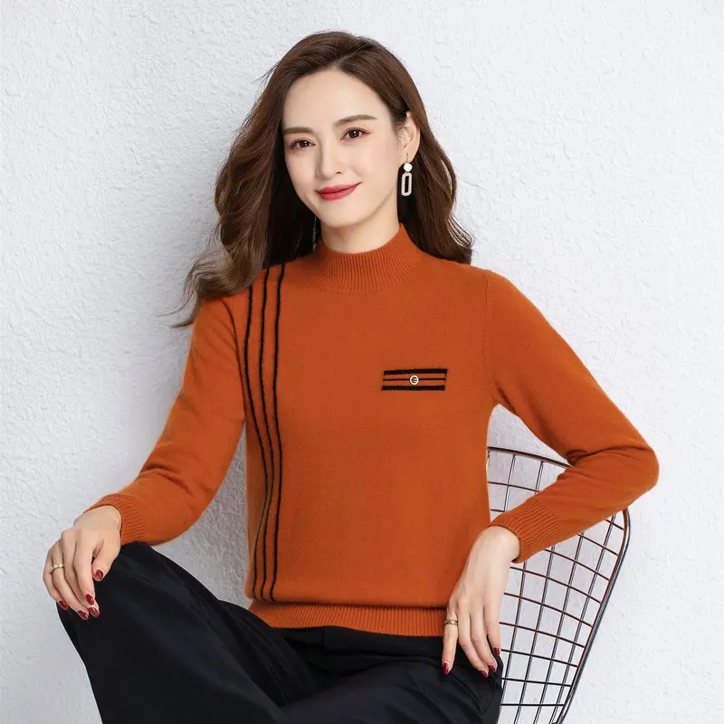 

Women Cosy Sweaters Rabbit Wool Nylon Viscose Fiber Blended Knitted Tops White Camel Red Blue Knitwear Pullover OOTD Attire New