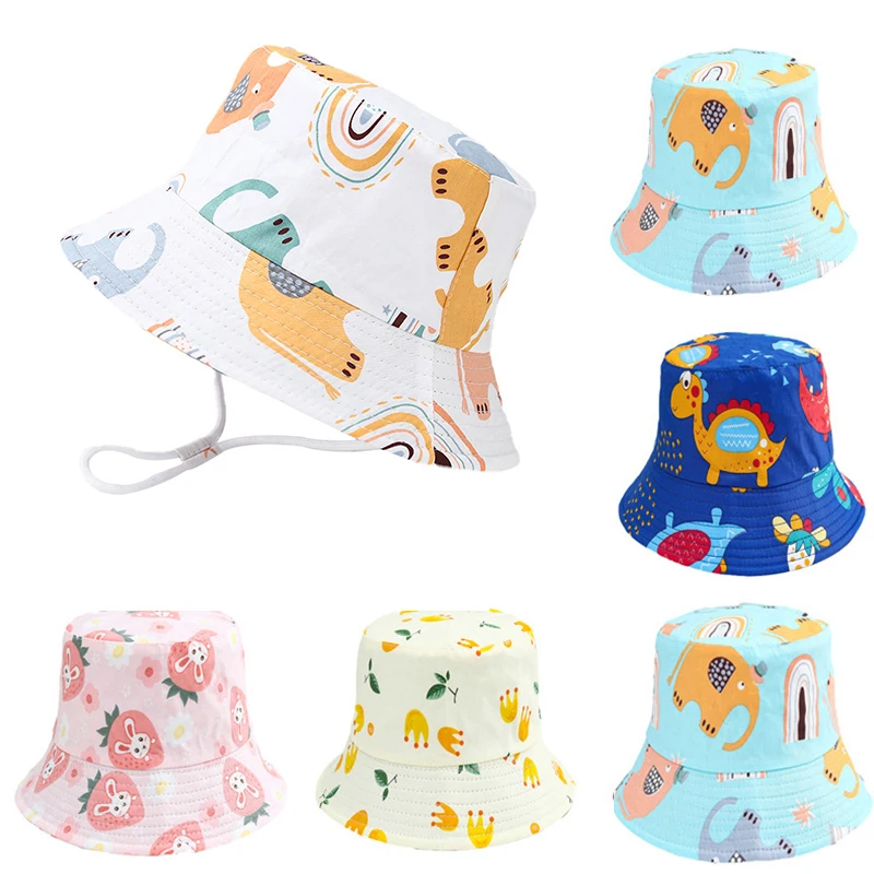 

Cute Cartoon Animals Baby Bucket Hat Summer Outdoor Baby Boys Girls Panama Sun Hat UV Protection Kids Fisherman Caps