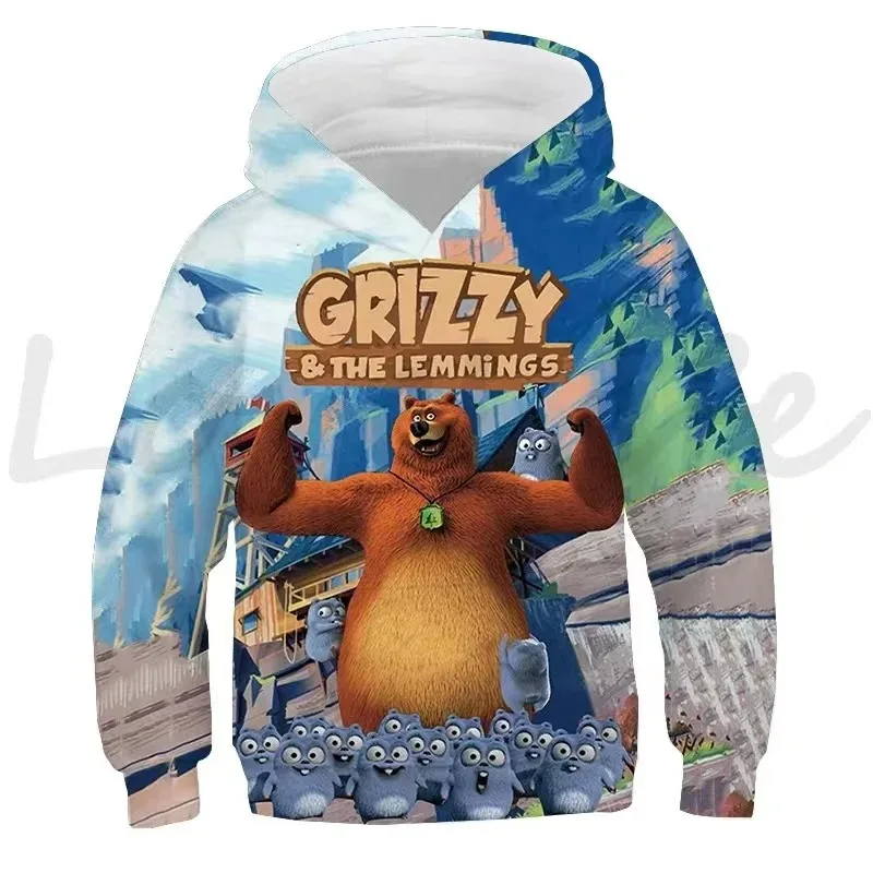 Kinder Kapuzenpullover Mit Bär Design - Weicher Fleece Hoodie Für Jungen Und Mädchen