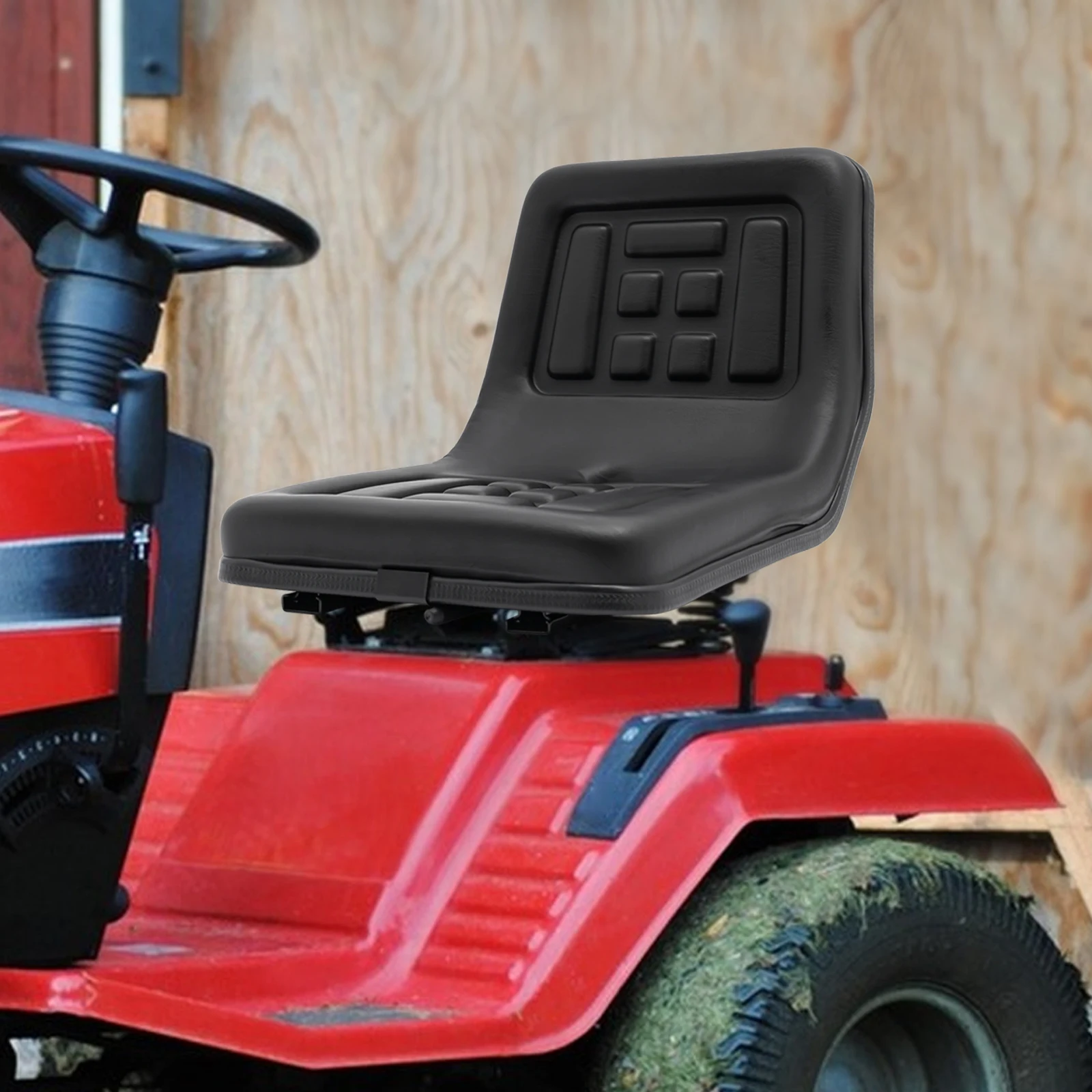 Universal Tractor Seat 220LBS Capacity Ergonomic PVC Seat with 5.9" Fore-Aft Adjustment for Tractors Forklifts Lawn Mowers