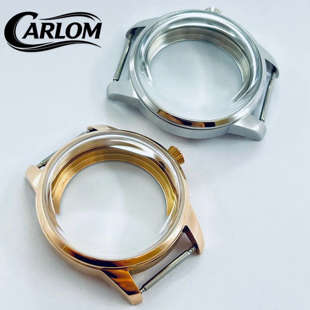 Elegant 33mm Cocktail Arch Watch Case - Polished Silver & Rose Gold Finish