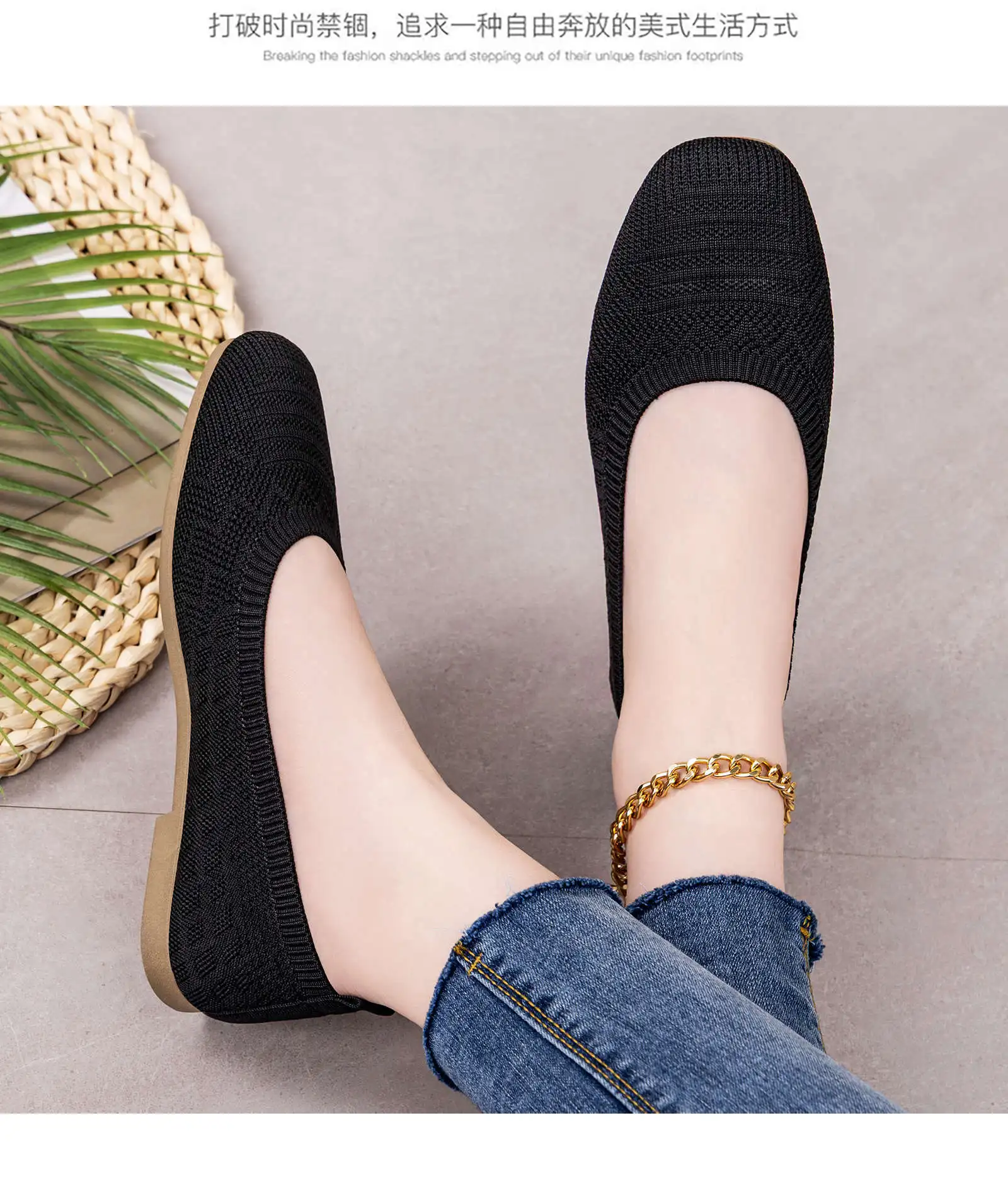 أحذية نسائية عصرية وعملية للربيع، أحذية قماشية مسطحة جديدة بنعل ناعم، أحذية كاجوال سهلة الارتداء للنساء