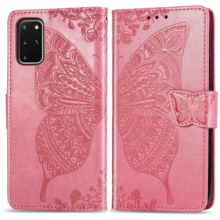 silicone case samsung Butterfly Embossed Flip Wallet Case Cover For Samsung S22 Ultra S21 S20 S10 S9 S8 S7 Edge S21FE S20FE For Galaxy Note 20 10 9 8 best case for samsung Cases For Samsung