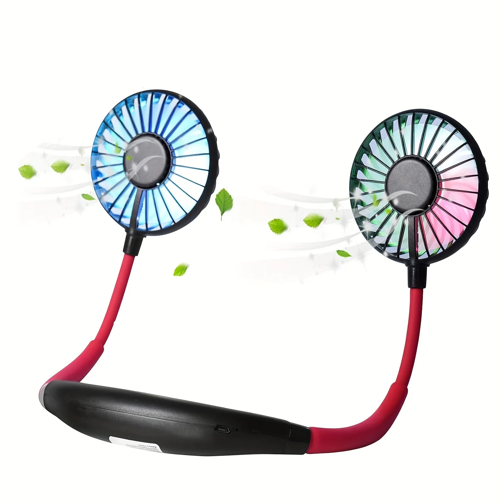 Portable Neck Fan Color Changing LED with Aromatherapy 360 ° Free Rotation Suitable for Sports Office Home Outdoor Travel 5