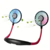 Portable Neck Fan Color Changing LED with Aromatherapy 360 ° Free Rotation Suitable for Sports Office Home Outdoor Travel 5