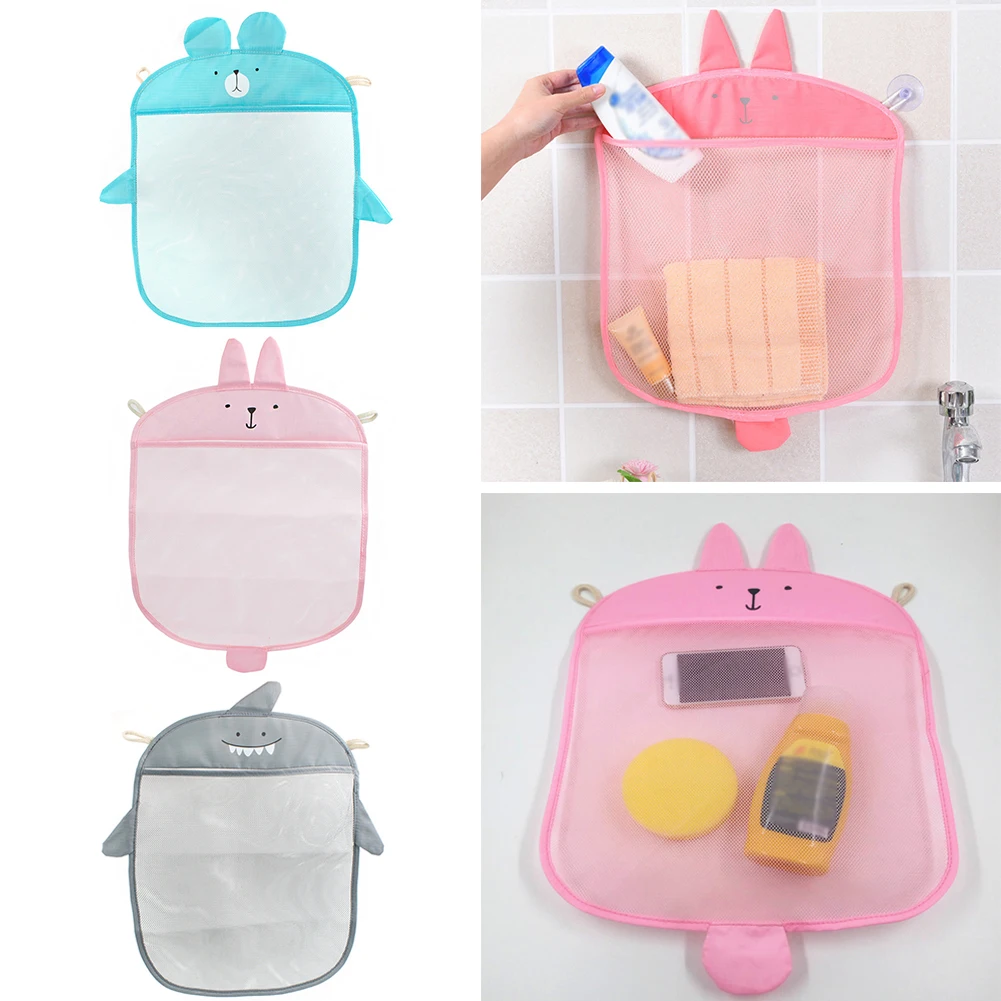 

Cartoon Grid Hanging Bag Wall Hanging Hanging Storage Bag Kids Baby Shower Toys Organizing Mesh Bag Bathroom Accessories
