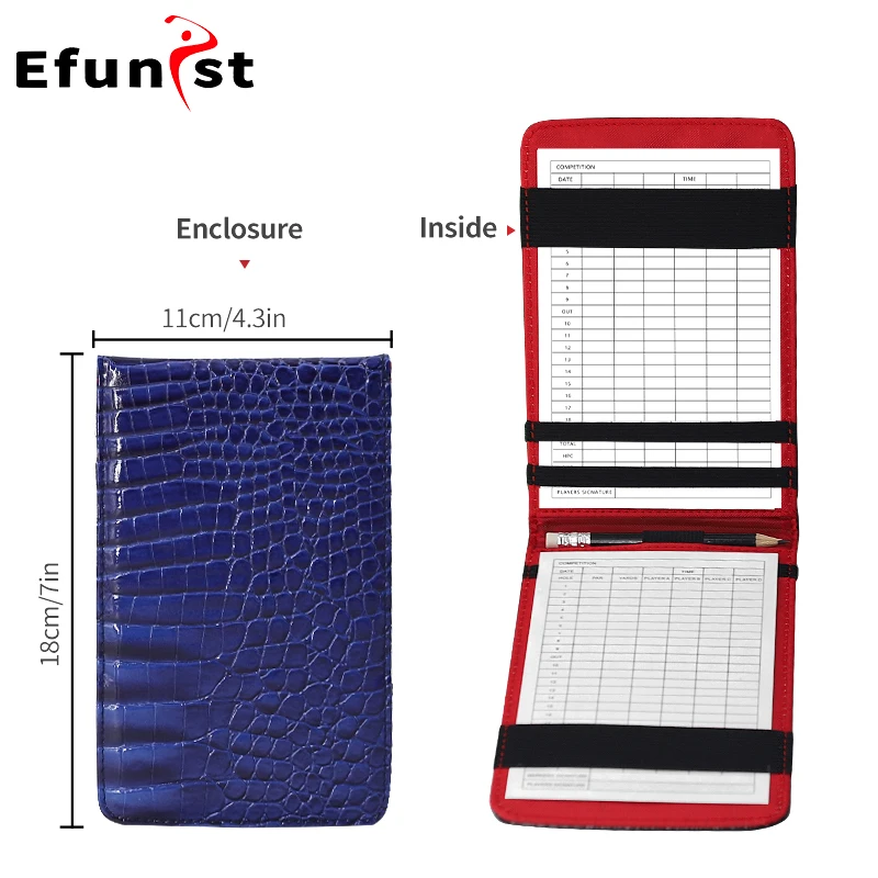 Golf Score Book New PU Leather Material Score Notebook With Pencil And Score Card Easy To Use Of Golf Supplies Drop Ship 2