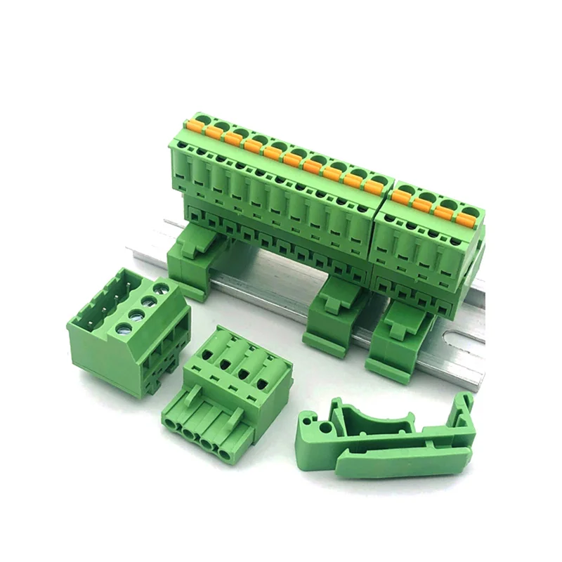 1Sets 2-20pin 2EDG-UVK-5.08mm Rail Terminal Block Pitch 5.08mm Screw Plug-in Terminal Blocks Connector Din Rail Mounting Instead pluggable terminal block connector