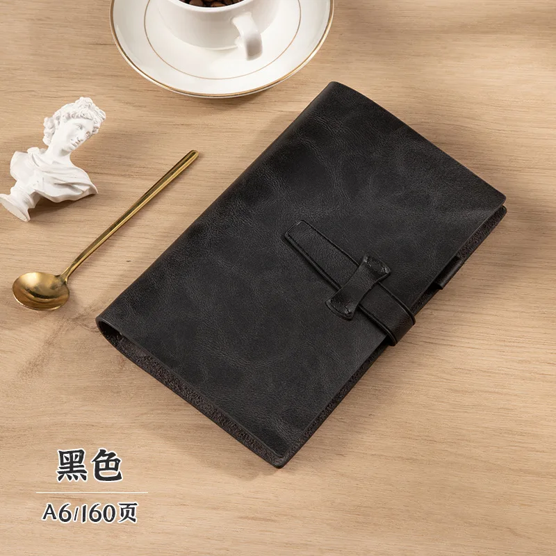Customized Letters Cowhide Notebook A5 A6 Disassembled Live Pages With Leather Buckle Retro Gradient Soft Work Business Notepad