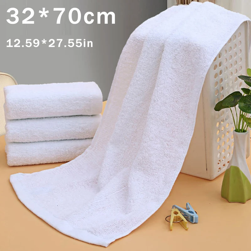 Description Picture 2 of itemWhite Soft cotton Fabric Face Towel Hotel Bath Towel Wash Cloths Hand Towels Portable Multifunctional Cleaning Towel
