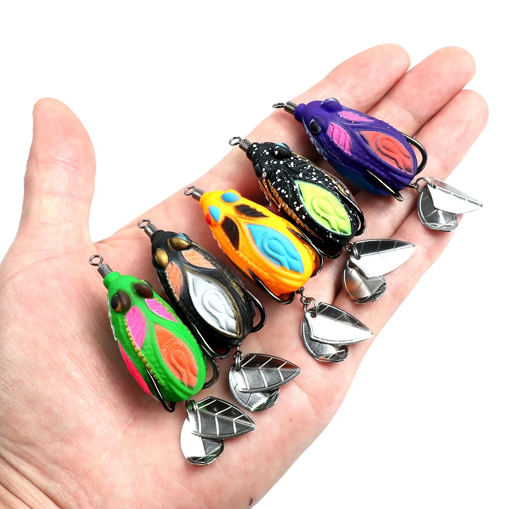 4,5cm/7,2g 1 Stück/5 Stück Modifizierte Verstärkte Haken Thunder Frog Schwarzer Vibrierender Wobbler Schwimmköder Angelköder