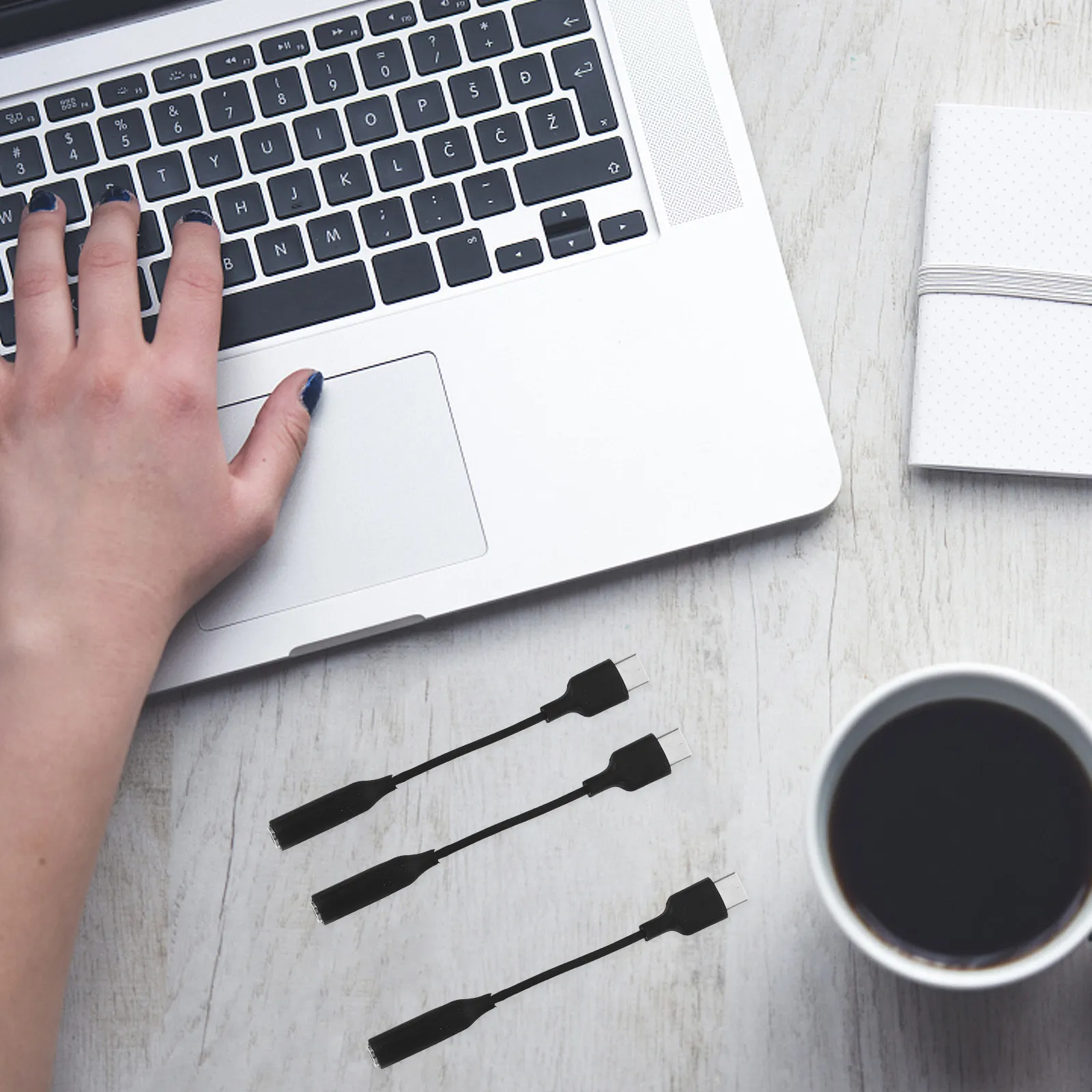 3Pcs 오디오 케이블 유형 C - 3.5mm 어댑터 고음질 USB C - 헤드폰 잭 호환 가능 휴대폰 USB-C 어댑터