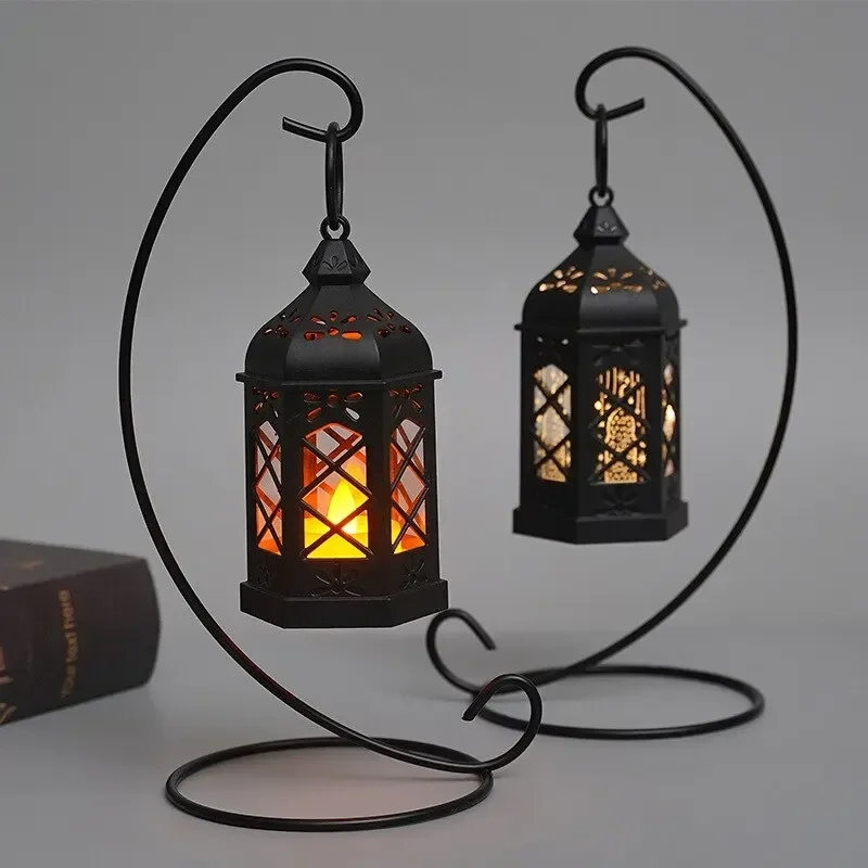 LED Light Decoration Retro Desktop Lamp Creative Hexagonal Wind Lamp Portable Candle & Horse Atmosphere