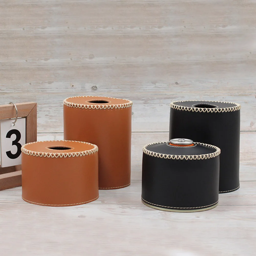 1pc Camping Gas Tank Case Gas Canister Cylinder Case Tank Leather Cover Sleeve For 230g And 450g Tanks Camping Stoves