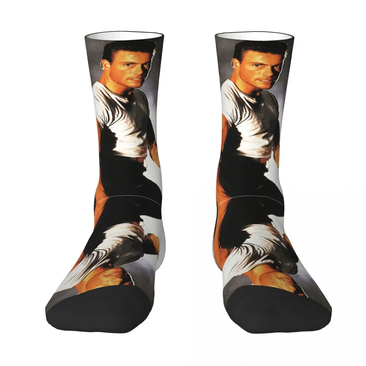 

Jean Claude Van And Damme Throw R243 Stocking Hot Sale The Best Buy Color contrast Blanket roll Geek Elastic Socks