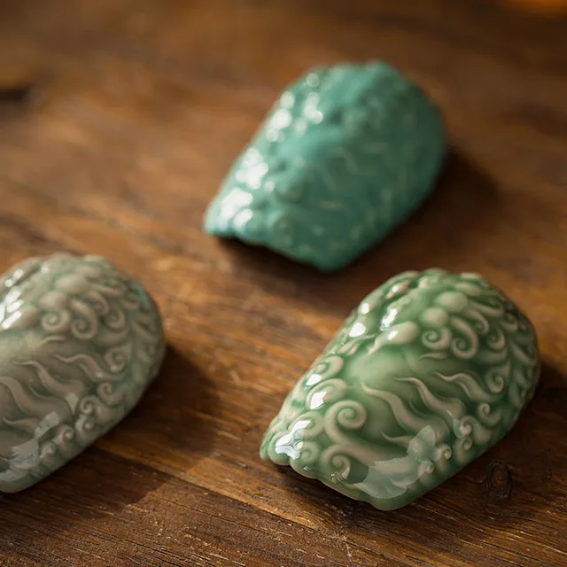 Retro Borne Glaze Kerámia Tea Lapáttal Kínai Megkönnyebbülés Tang Oroszlán Kanál Kung Fu Chahe Ébresztő Edények Ceremónia - Image 4