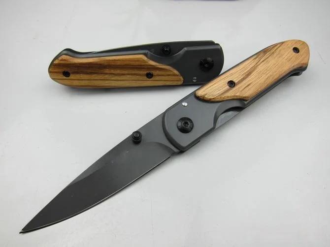 

Benchmade DA44 survival Pocket folding knife Wood handle Titanium finish Blade tactical knife EDC Pocket knife knives