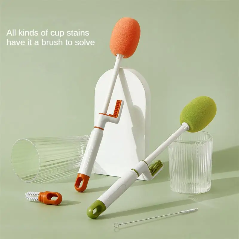 

Многофункциональная щетка для чашек с длинной ручкой, удобная щетка для чашек, удобный инструмент для чистки, 3 в 1, щетка для чашек, трендовая щетка для чистки