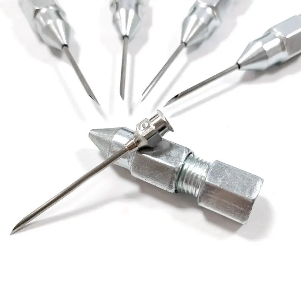 Grease Gun Needle Tip Manual Grease Gun Head Hose Tube Butter Needle Tip Adapter Long Manual Head Removable