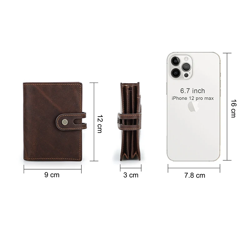 CONTACT'S Genuine Leather AirTag Wallets for Men RFID Aluminum Card Holder Metal Wallets Zip Coin Purse Money Clip Men's Wallets 4
