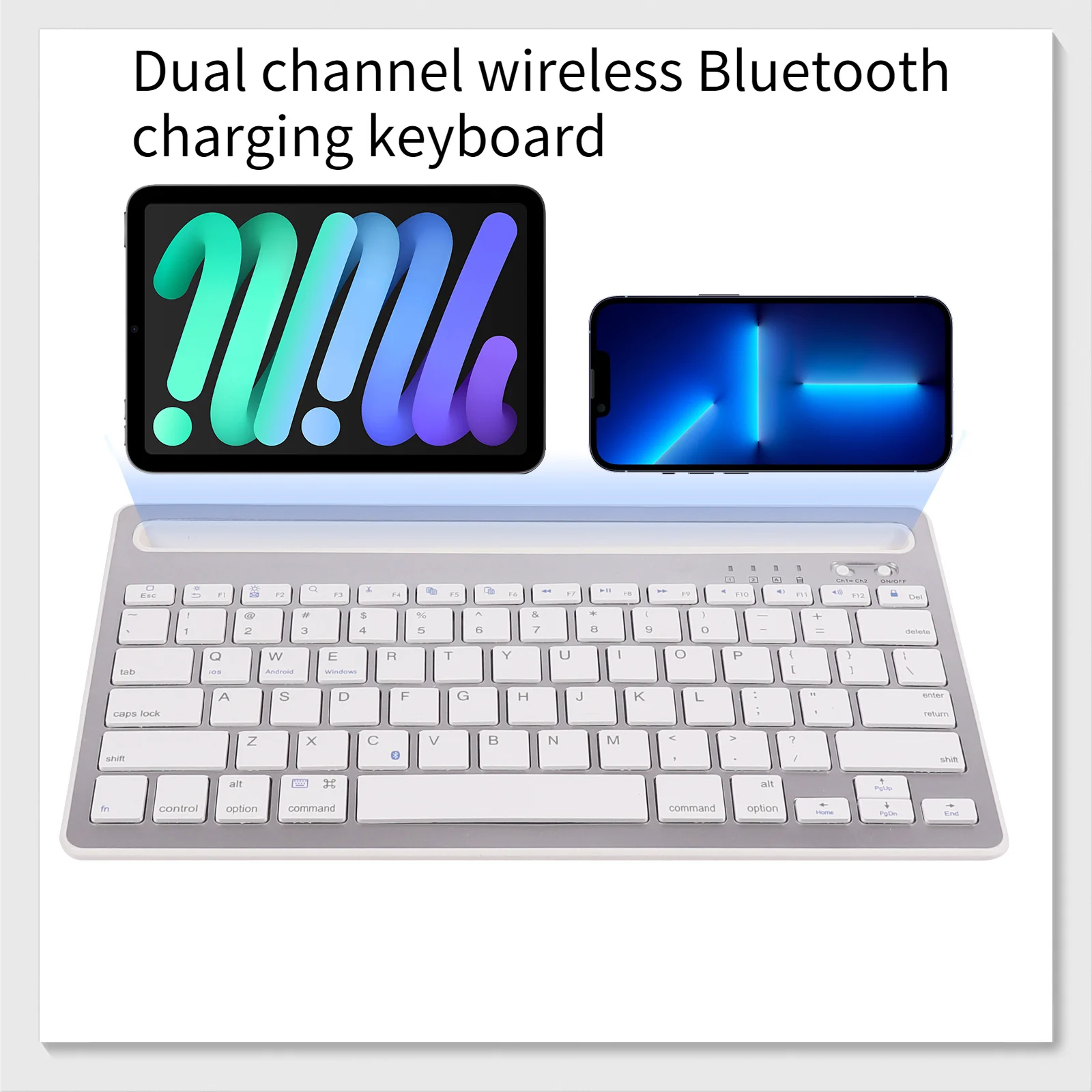 Mini Tastiera Bluetooth 3.0 Con Tastiera Ultra Sottile A Doppio Canale Tastiera Wireless Ricaricabile Per Tablet Pc Android Windows Ios