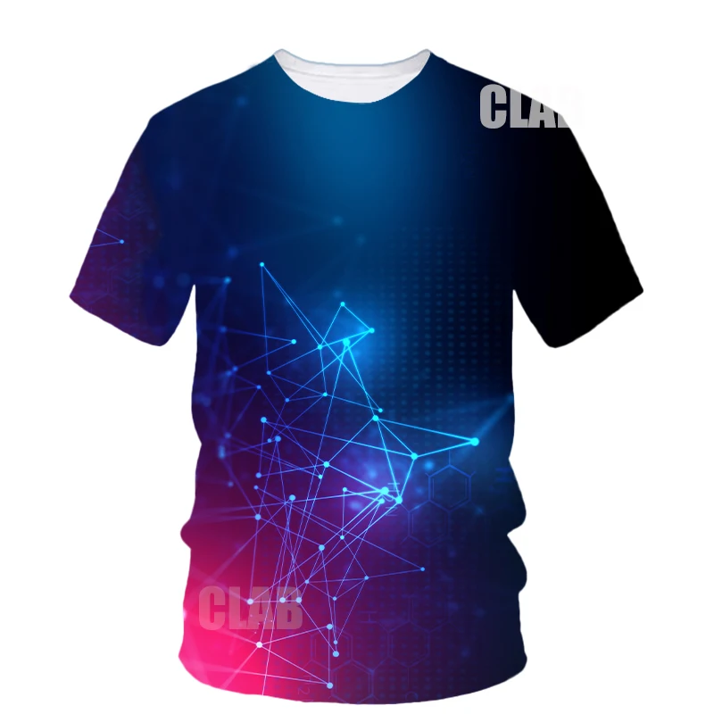 

Lighting 3D Printing T Shirt Man Summer O-Neck Short Sleeve Oversized Top Casual Tee Loose Streetwear Harajaku