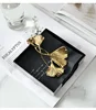 Ins European Stainless Steel Tissue Box Brass Ginkgo Leaf Decor Hotel Table Napkin Holder Afternoon Tea Desktop Tissue Organizer 1