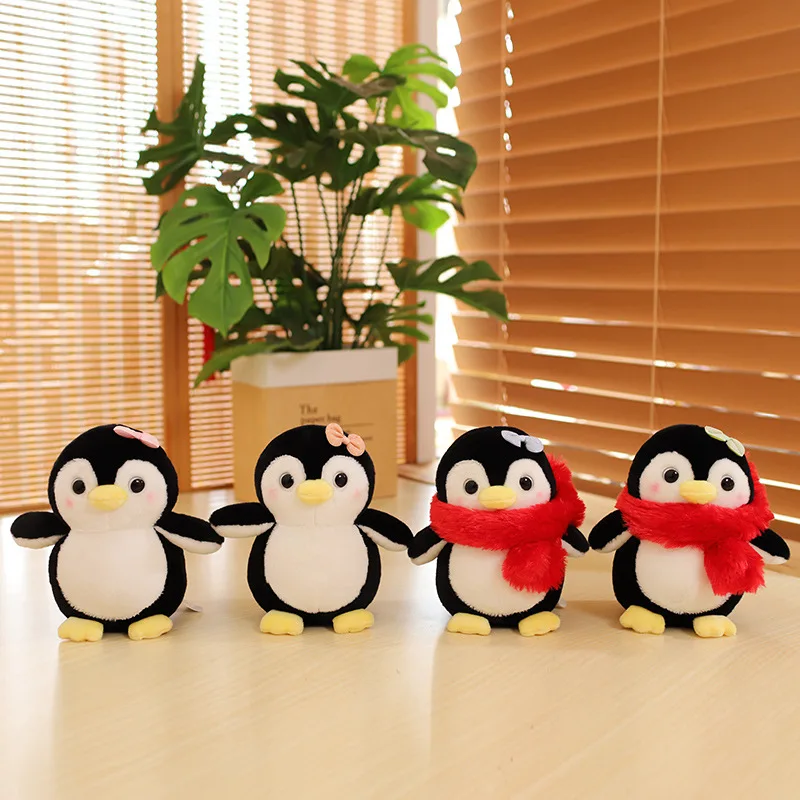 20/25cm Cute Penguin Wear A Bow Scarf Plushies Doll Cartoon Anime Stuffed Animal Soft Kids Toys for Girls Boys Xmas Presents animal farm illustrated ed penguin modern classics