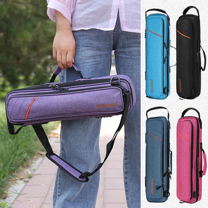 Flute Bag Musical Instrument Case 16/17 Holes Portable Shoulder Bag Saxophone Drumsticks Tool Trumpet Accessories